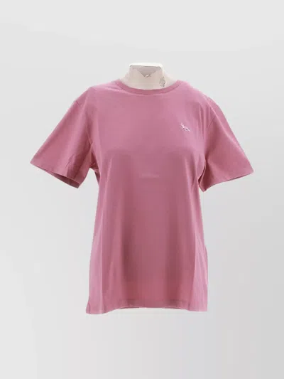 Maison Kitsuné Fox Bebe Patch Tee-shirt Regulier In Pink