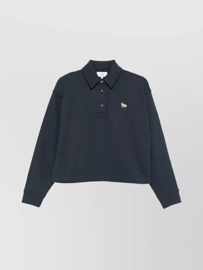 MAISON KITSUNÉ FOX BÉBÉ POLO SWEATSHIRT EN COTON