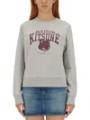 Maison Kitsuné Campus Fox Print Sweatshirt In Grey