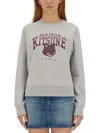 Maison Kitsuné Campus Fox Print Sweatshirt In Grey
