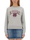 Maison Kitsuné Campus Fox Print Sweatshirt In Grey
