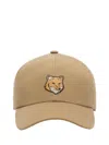 Maison Kitsuné Fox-patch Cotton Baseball Cap In Beige