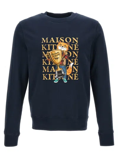 Maison Kitsuné Fox Champion Regular Sweatshirt In Blue
