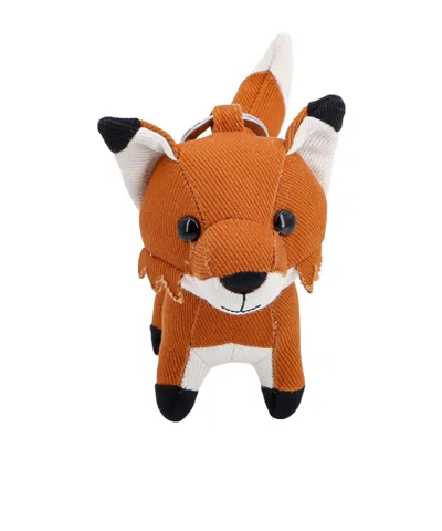 Maison Kitsuné Fox Charm Keyring In Brown