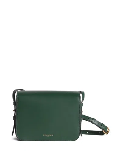 Maison Kitsuné Fox-clasp Leather Cross Body Bag In Green