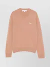 Maison Kitsuné Fox Design Wool Knit Jumper In Orange