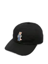 Maison Kitsuné Fox Baseball Cap With Curved Brim And Adjustable Strap In Black
