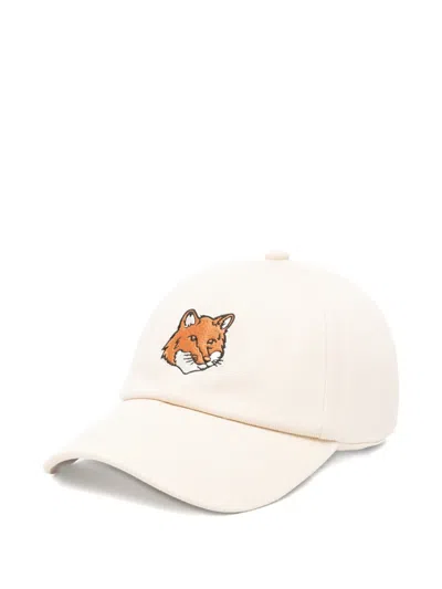 Maison Kitsuné Fox-embroidered Baseball Cap In Neutral