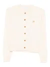 Maison Kitsuné Profile Fox-embroidered Button Cardigan In White