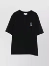 Maison Kitsuné Black T-shirt With Fox Head Patch In Cotton Woman In Black