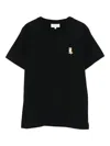 Maison Kitsuné Fox Embroidery Cotton Crew Neck T-shirt In Black