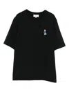 Maison Kitsuné Black T-shirt With Fox Head Patch In Cotton Woman In Black