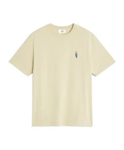 Maison Kitsuné Fox-embroidered Cotton T-shirt In Gray