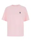 Maison Kitsuné Fox Motif Cotton T-shirt Embroidered Detail In Pink