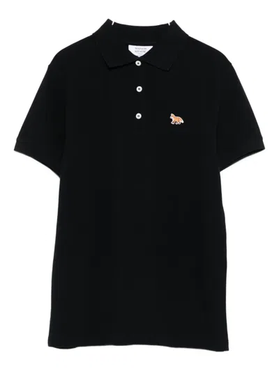 MAISON KITSUNÉ FOX-EMBROIDERED POLO SHIRT