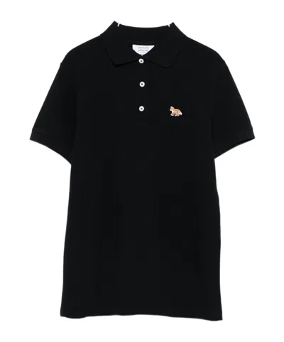 MAISON KITSUNÉ MAISON KITSUNÉ SHORT SLEEVE FOX-EMBROIDERED POLO SHIRT