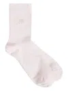 Maison Kitsuné Fox-embroidered Ribbed Socks In Neutral
