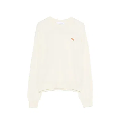 Maison Kitsuné Fox Embroidered Sweater In Brown
