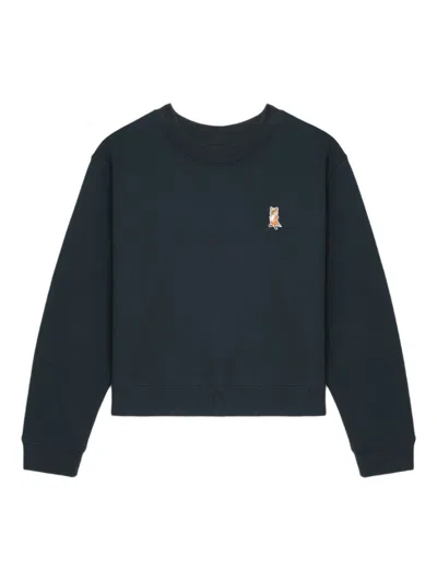 Maison Kitsuné Fox-embroidered Sweatshirt In Green