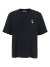 Maison Kitsuné Black T-shirt With Fox Head Patch In Cotton Woman In Black