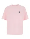 Maison Kitsuné Fox Motif Cotton T-shirt Embroidered Detail In Pink