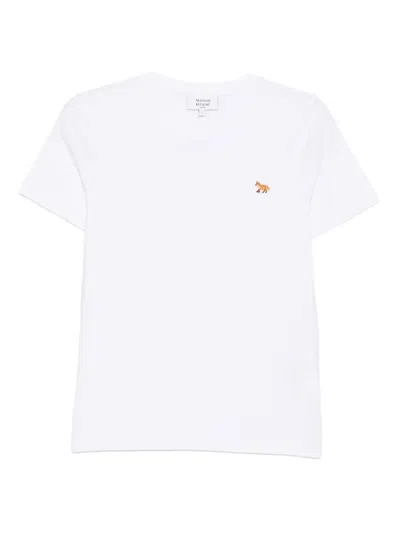 Maison Kitsuné Fox-embroidered T-shirt In White