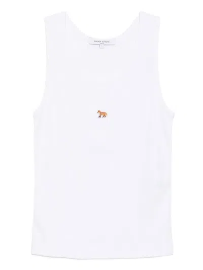 Maison Kitsuné Fox-embroidered Tank Top In White