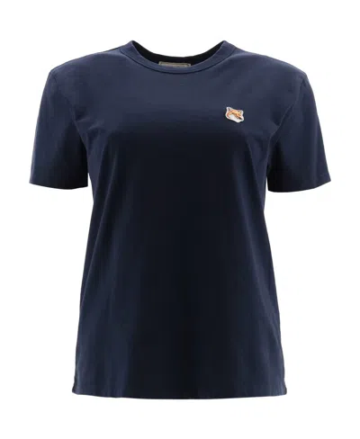 Maison Kitsuné Fox Embroidery T-shirt In Black