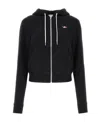 Maison Kitsuné Fox Embroidery Zip-up Hoodie In Black