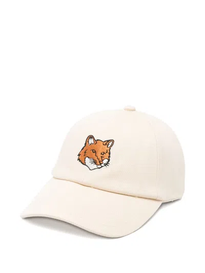 Maison Kitsuné Fox Head Baseball Cap In White