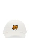 Maison Kitsuné White Baseball Cap With Logo Embroidery On The Front And Logo Lettering On The Rear