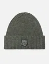 Maison Kitsuné Fox Head Beanie In Green
