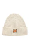 Maison Kitsuné Fox Head Cotton Beanie Accessories In Neutral