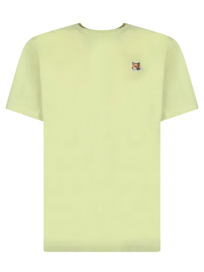 Maison Kitsuné Fox Head Beige T-shirt In Yellow