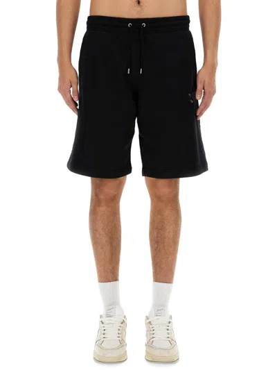 Maison Kitsuné Fox Head Bermuda Shorts In Black