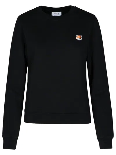 Maison Kitsuné 'fox Head' Black Cotton Sweatshirt