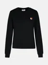Maison Kitsuné 'fox Head' Black Cotton Sweatshirt In Black