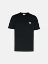 Maison Kitsuné 'fox Head' Black Cotton T-shirt In Black