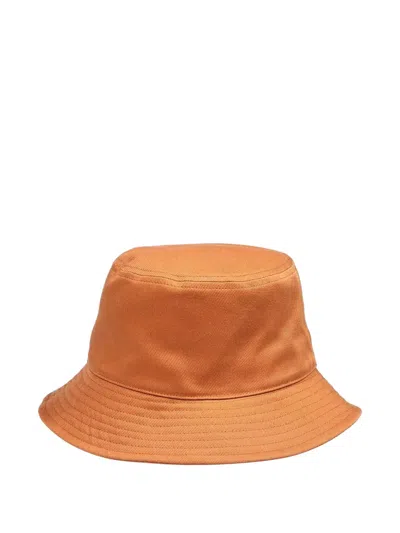 Maison Kitsuné Fox Head Bucket Hat In Orange