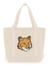 Maison Kitsuné Ivory Canvas Fox Head Shopping Bag