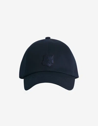 Maison Kitsuné Fox Head Cap In Blue