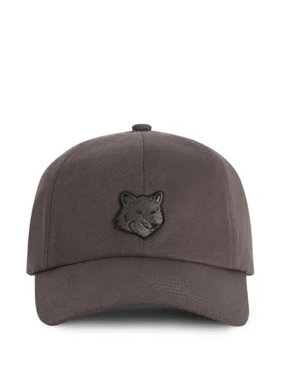 Maison Kitsuné Fox Head Cap In Brown