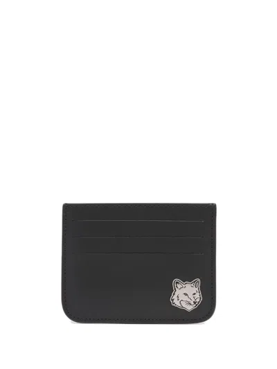 Maison Kitsuné Fox Head Card Holder In Schwarz