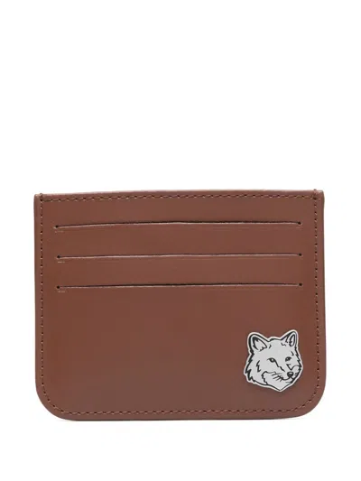 Maison Kitsuné Fox Head Cardholder Accessories In Brown