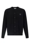 Maison Kitsuné Fox Head Wool Ribbed Cardigan Clothing In Black