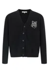 Maison Kitsuné Black Fox Head Cardigan With Buttons Closure In Black