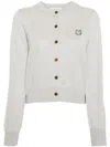 Maison Kitsuné Gray Bold Fox Head Cardigan In Grey