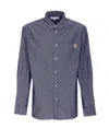 Maison Kitsuné Maison Kitsune Bold Fox Head Casual Shirt Blue In Blue