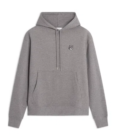 Maison Kitsuné Fox Head Comfort Hoodie In Gray