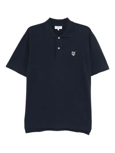 Maison Kitsuné Fox Head Comfort Polo In Blue